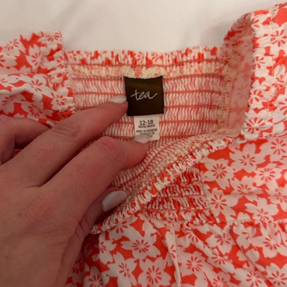 Floral Red and White Tea Collection Dress